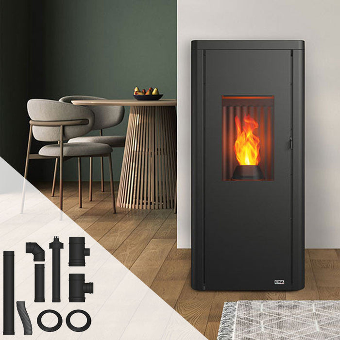 Pack poêle à granulés étanche Ottimo Silenzio + Kit conduits concentrique sortie arrière - 9,2 Kw